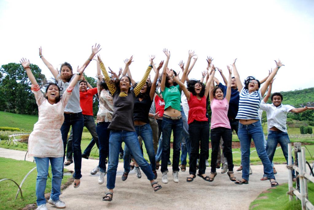 participants jumping during youth program