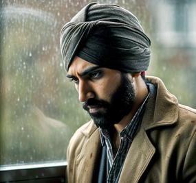 upset person looking out the window