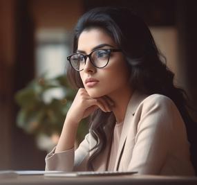 stressed woman in office