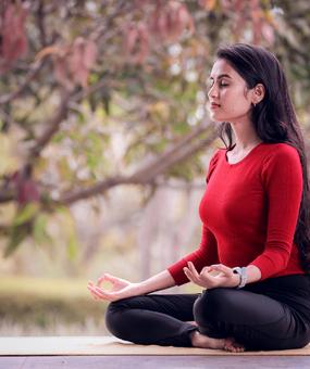 Young girl meditating