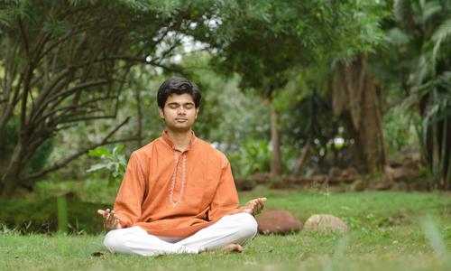 Yoga Siddarth meditating in Garden