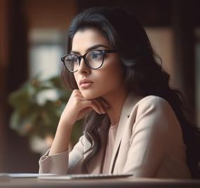 stressed woman in office