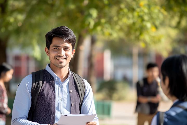 smiling young professional wellness substance user